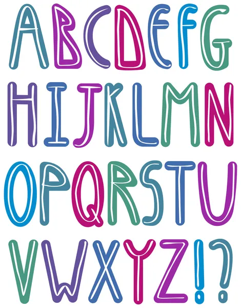 Colorful brush alphabet — Stock Vector