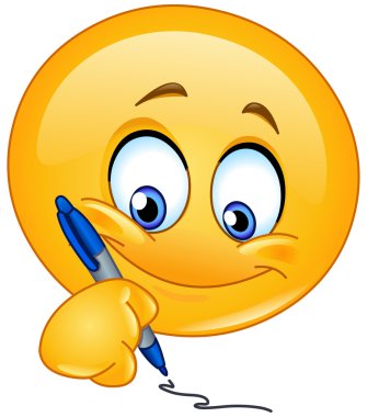 Writing emoticon clipart