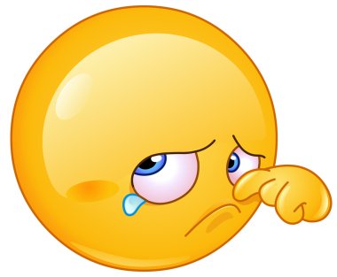Wiping tear emoticon clipart