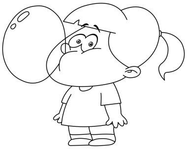 Kız Bubble gum üfleme özetlenen