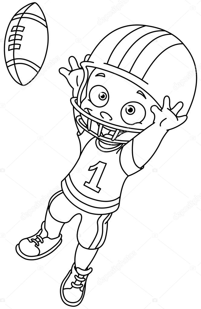 Outlined football kid