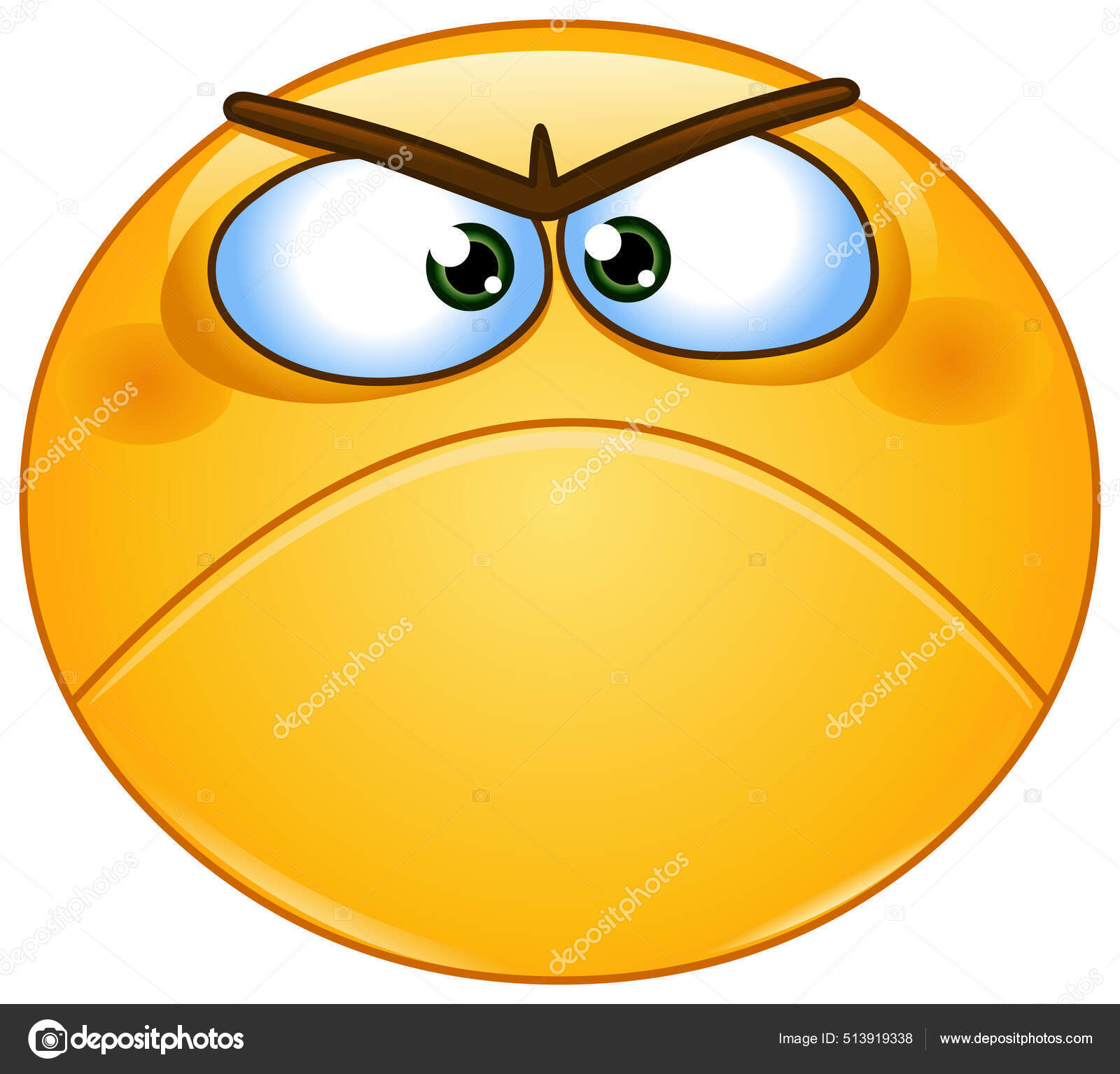 Image vectorielle Émoticône Émoticône Grincheux Colère Visage par ©yayayoyo  - 513919338, image size:1600x1534