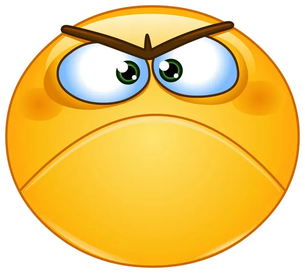 Θυμωμένο Μουτρωμένο Emoji Emoticon Πρόσωπο — Διανυσματικό Αρχείο