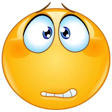 Endişeli ya da endişeli emoji ifadesi