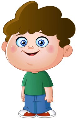 Kıvırcık saçlı mutlu küçük çocuk