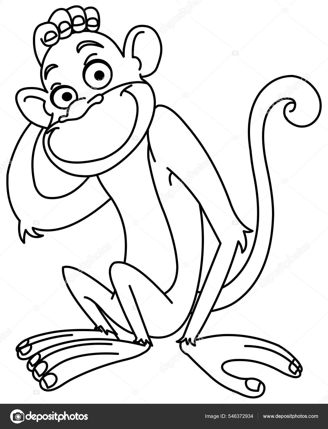 Macaco na Cabeça: Desenhos para Colorir e Imprimir!