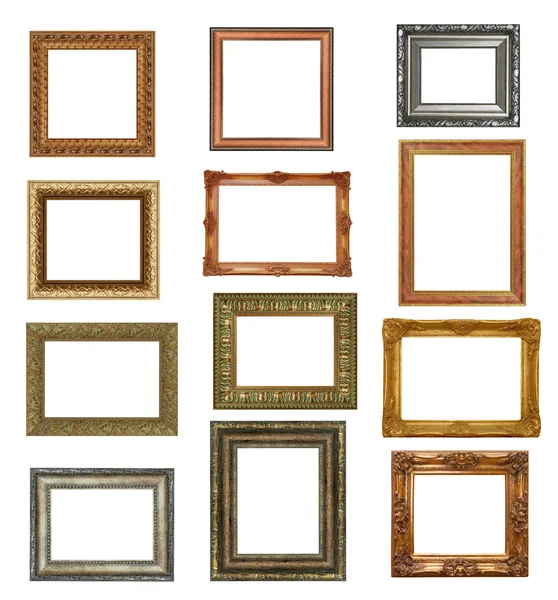 Antique picture frames isolated on white . High resolution — Stock Photo, Image