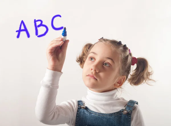 Meisjes schrijven — Stockfoto