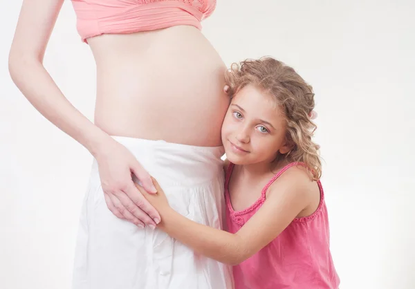 Madre gravidanza e bambino Foto Stock