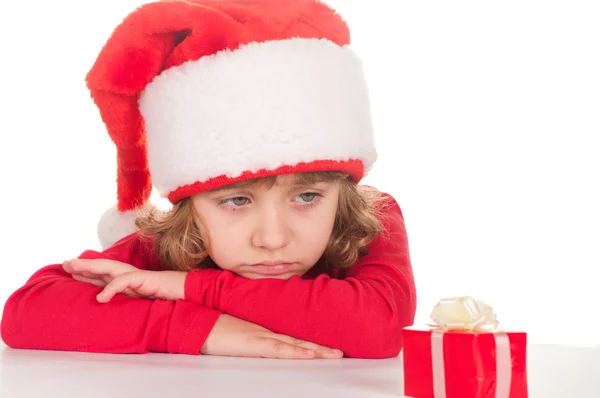 クリスマスの帽子の少女 — ストック写真