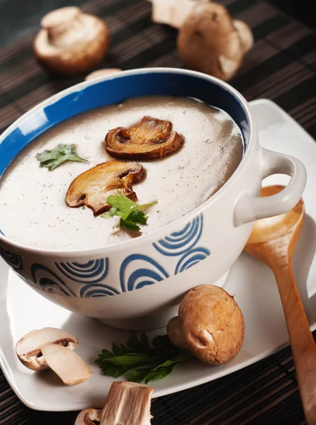 Sopa de crema de hongos — Foto de Stock