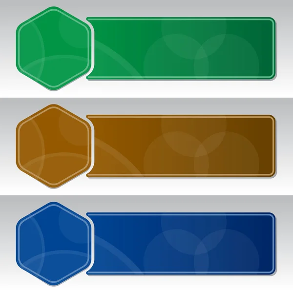 Designvorlage mit drei Bannern — Stockvektor