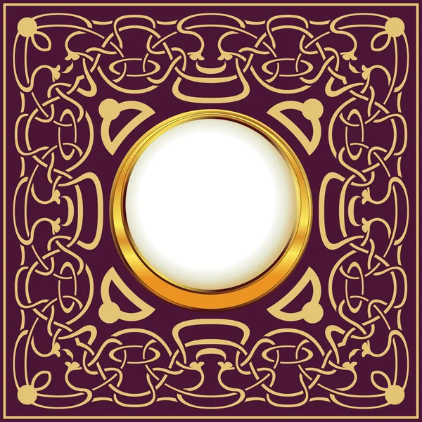 Золотая рамка с цветочными орнаментами — стоковый вектор