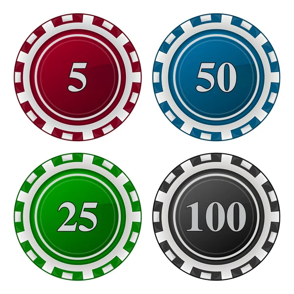 Karten Chips Poker — Stockvektor