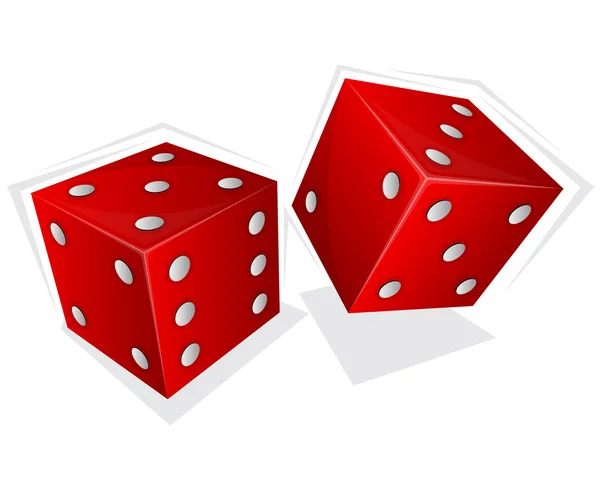 Two red dices — Stock Vector