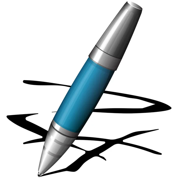 Pluma azul — Vector de stock