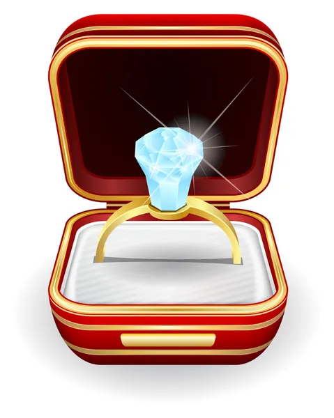 婚約指輪のギフト ボックス — ストックベクタ