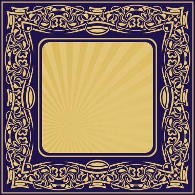 Altın çerçeve çiçek süs