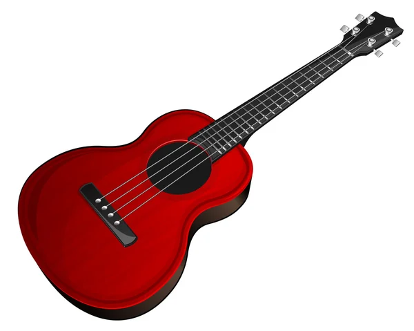 Kırmızı ukulele — Stok Vektör