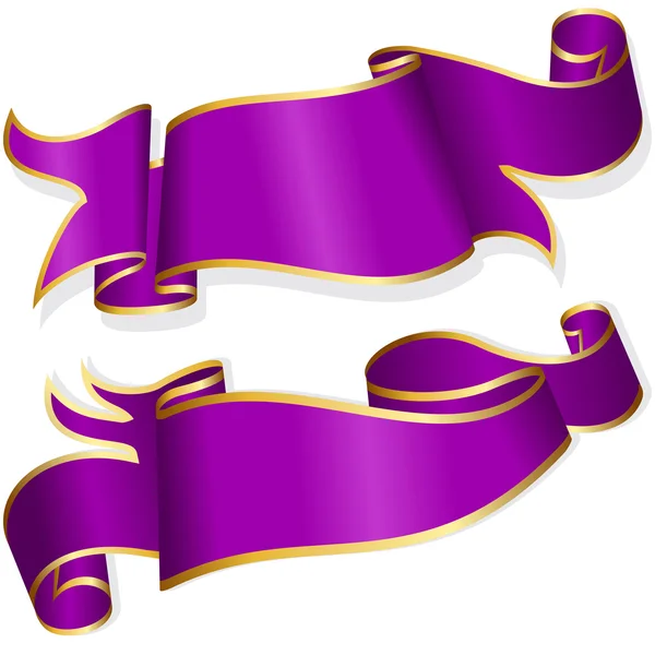 紫色のリボン コレクション — ストックベクタ