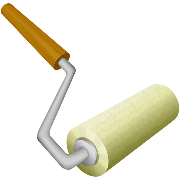 Cepillo de rodillo sobre fondo blanco — Vector de stock
