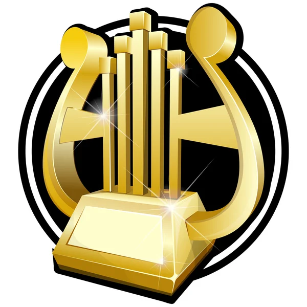 Harp. gouden award beeldje — Stockvector