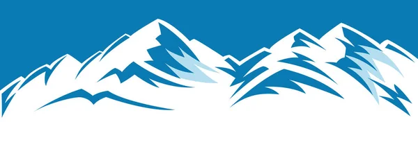 Sneeuwrijke bergketen — Stockvector
