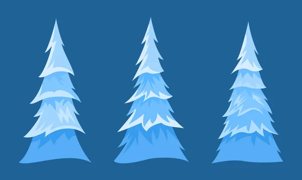 Fir bomen set — Stockvector