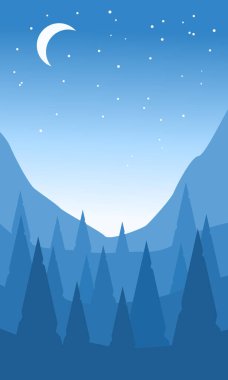 Dağlar ve köknar ile soyut manzara