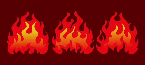 Set ikon bola api - Stok Vektor