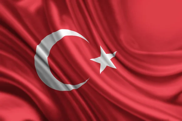Macha flagą Turcji — Zdjęcie stockowe
