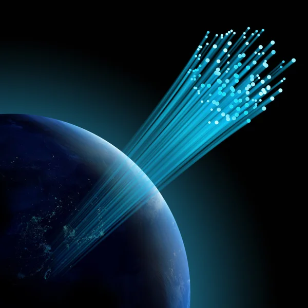 Fiber optik Dünya'dan — Stok fotoğraf