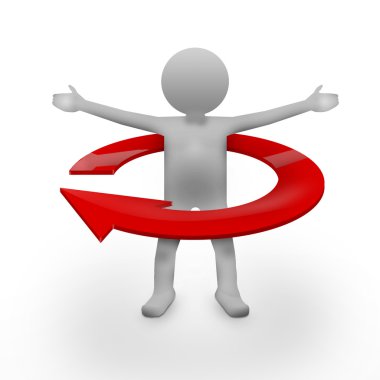 adam işadamı ve renkli ok