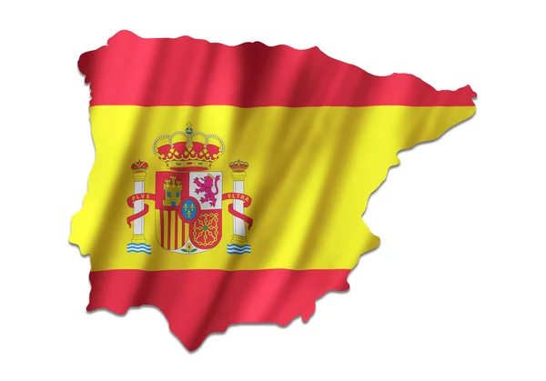 Mapa de España con la bandera dentro — Foto de Stock