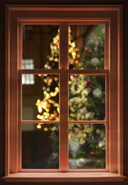 View through the window, christmas — Stock Photo, Image