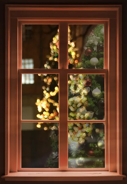 Δείτε μέσα από το παράθυρο, Χριστούγεννα — Φωτογραφία Αρχείου