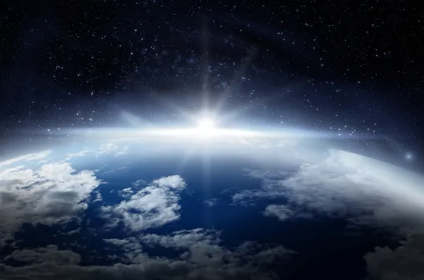 La Tierra vista desde el espacio exterior — Foto de Stock