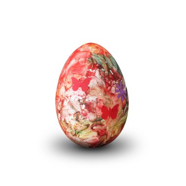 Beyaz üzerine paskalya yumurtası