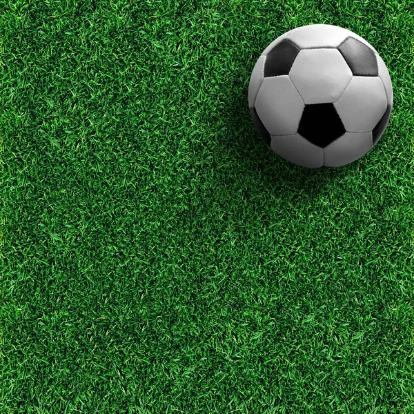 Closeup Soccer Ball Green Grass — Stock Photo, Image