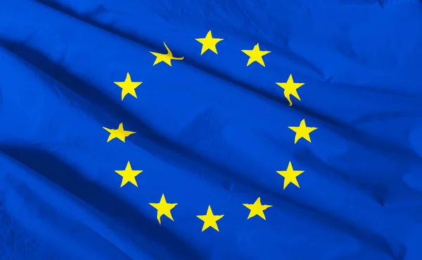 바람에 날리는 유럽연합의 — 스톡 사진