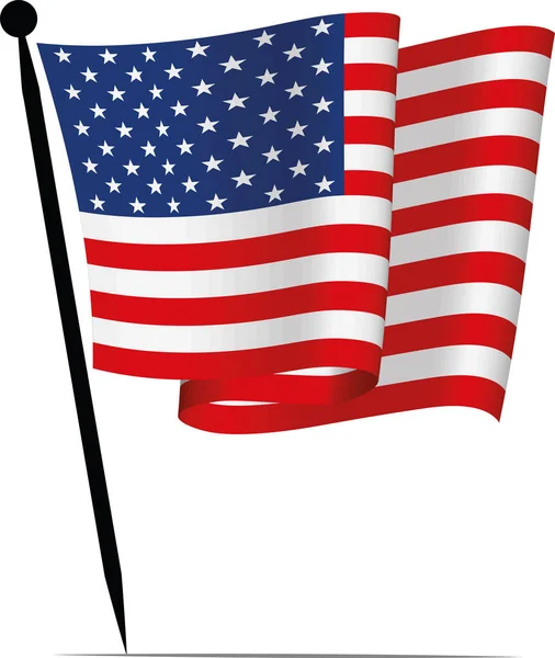 Waving Usa Flag Vector Illustration — Stockvektor