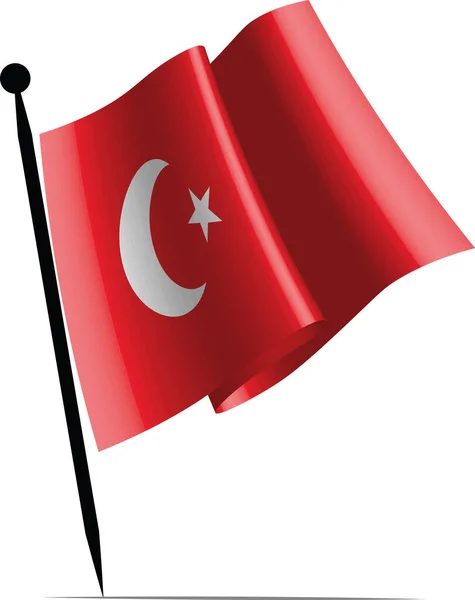 Waving Turkey Flag Vector Illustration — Stock Vector