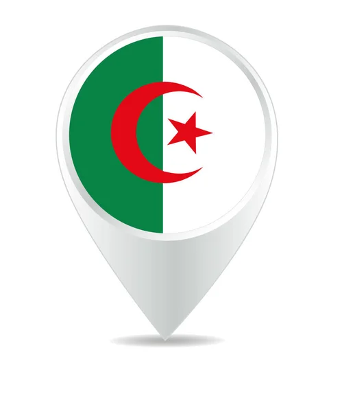 Plats Ikon För Algeriet Flag Vector — Stock vektor