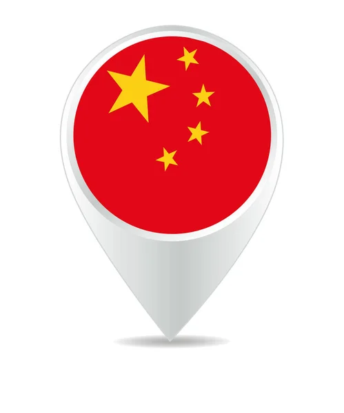 Locatie Pictogram Voor China Vlag Vector — Stockvector