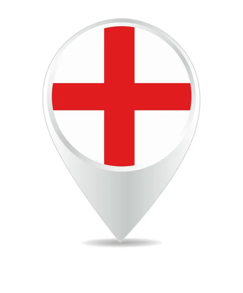 Icono Ubicación Para Bandera Inglaterra Vector — Vector de stock