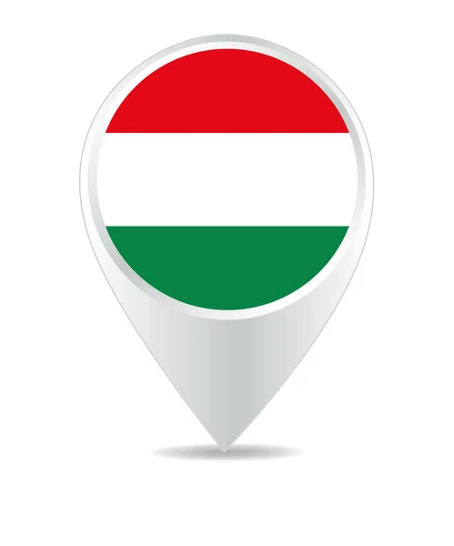 Icône Localisation Pour Hongrie Drapeau Vecteur — Image vectorielle