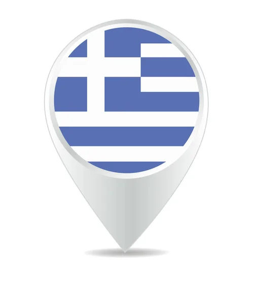 Locatie Pictogram Voor Griekenland Vlag Vector — Stockvector