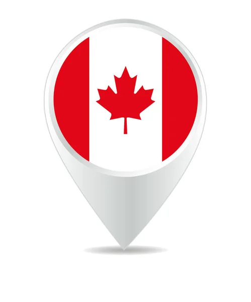 Location Icon Canada Flag Vector — Vetor de Stock