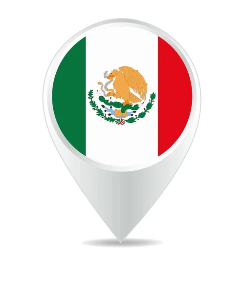 Location Icon Mexico Flag Vector — Vettoriale Stock