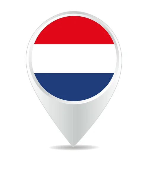 Location Icon Netherlands Flag Vector — стоковый вектор